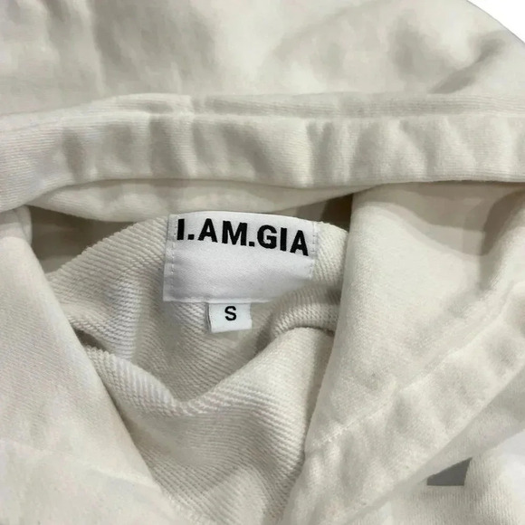 I.Am.Gia. White Reflective Cropped Mercury Hoodie S - Picture 3 of 3